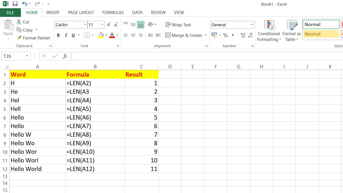 Excel Length Of Formula LEN 